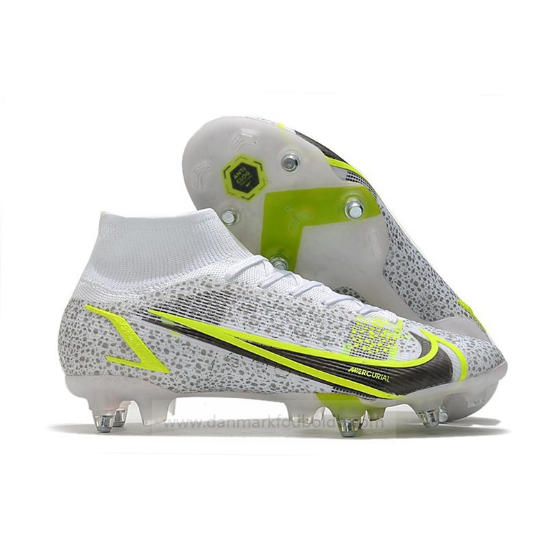 Nike Mercurial Superfly 8 Elite SG-Pro AC Fodboldstøvler – Safari Fodboldstøvler Herre – Hvid Sort Sølv Neon – fodboldstøvler udsalg,billige fodboldstøvler