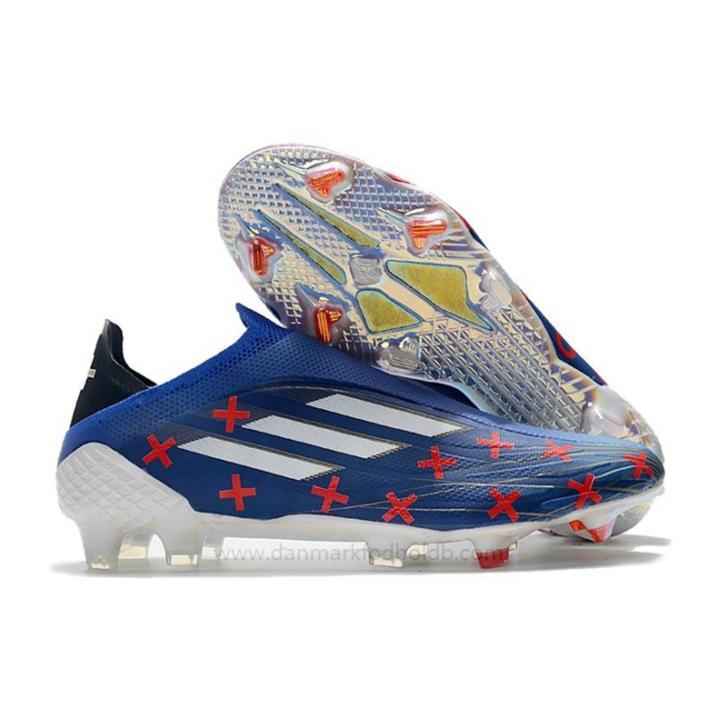 X Speedflow + FG Fodboldstøvler Herre – Blå Hvid Rød Limited Edition – fodboldstøvler udsalg,billige