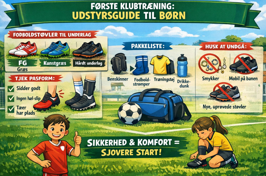 Første klubtræning: Udstyrsguiden til børn (uden stress) – med fokus på fodboldstøvler børn